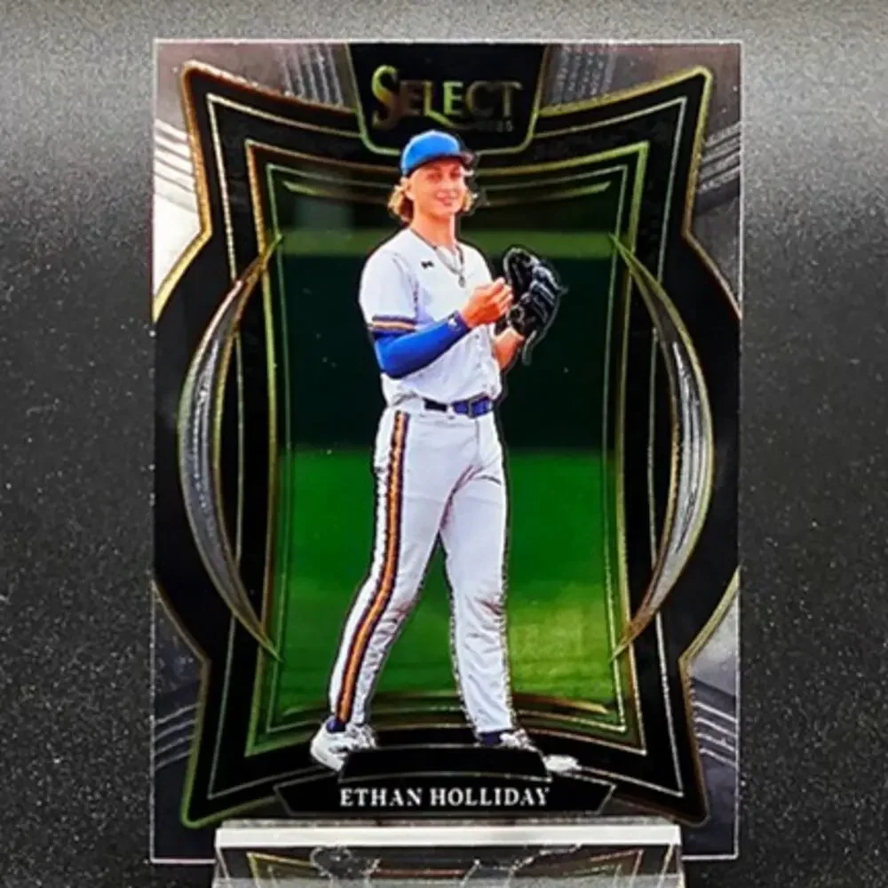 Ethan Holliday Select Blue Cracked Ice Prizm Colorado Rockies Top Prospect